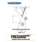 Werner Fire Guard Pro Complete Timber Loft Ladder Access Kit-34539000_DI_Spec_Diagram