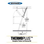 Werner Thermoplus Complete Timber Loft Ladder Access Kit-side-34537000_DI_Spec_Diagram